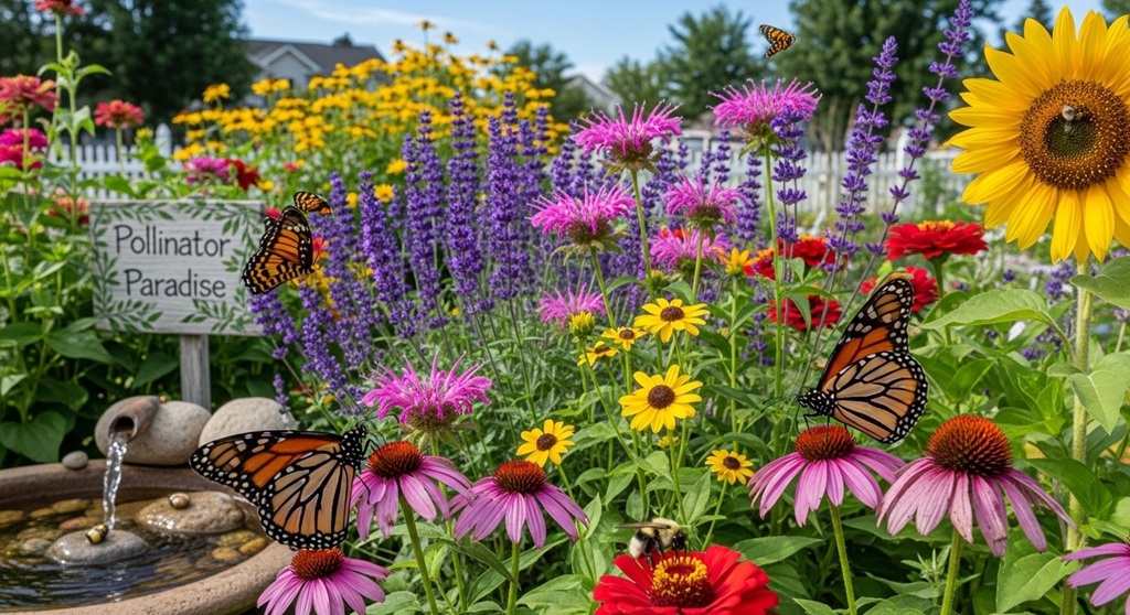 Bee-friendly garden with native plants